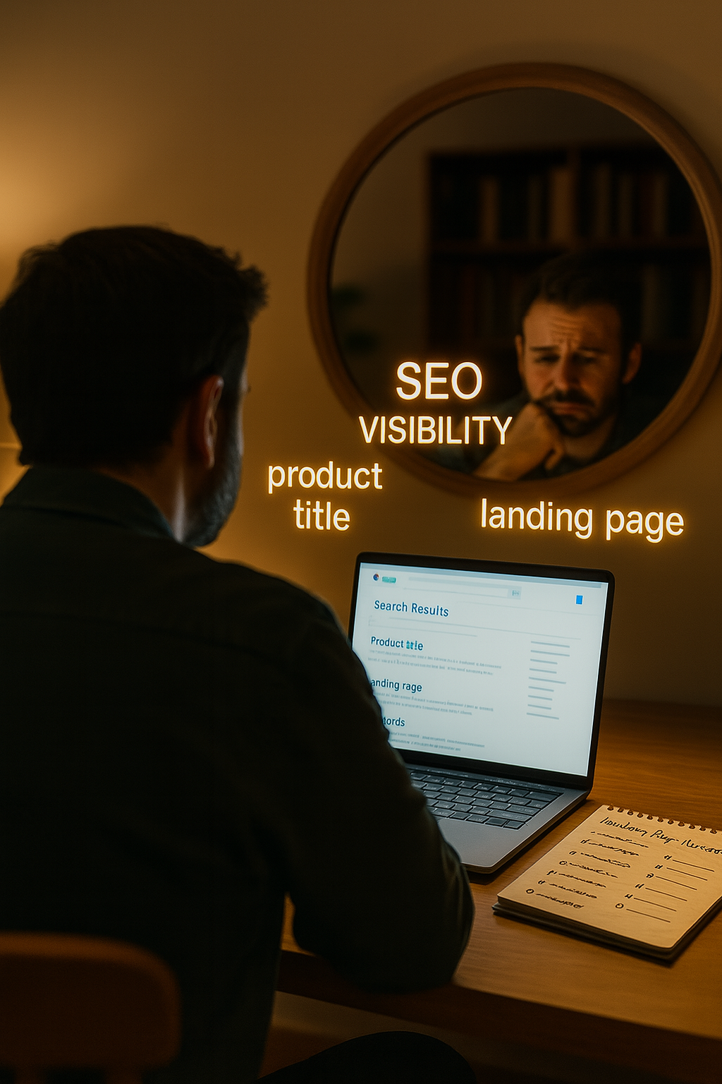 Ecommerce marketer refining landing page titles for SEO visibility